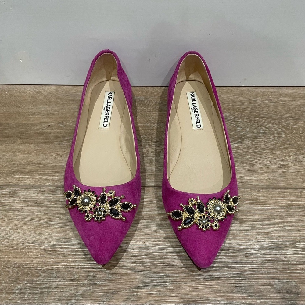 Karl Lagerfeld Embellished Flats - NEW